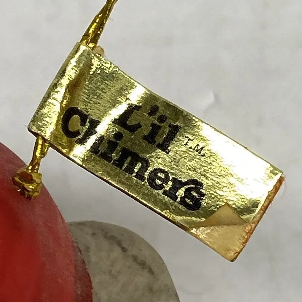 2 Lil Chimers Mice Mouse Bells Ornaments Vintage Shelf Sitters Christmas Decor
